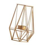 Maxbell 2pcs 3D Geometric Candle Holder Iron Frame Tealight Candle Candlestick Gold