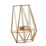 Maxbell 2pcs 3D Geometric Candle Holder Iron Frame Tealight Candle Candlestick Gold
