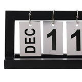Maxbell 2pcs Practical Wooden Flip Chart Perpetual Calendar DIY Desktop Calendar