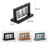 Maxbell 2pcs Practical Wooden Flip Chart Perpetual Calendar DIY Desktop Calendar