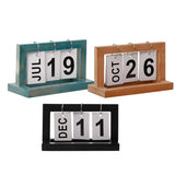 Maxbell 2pcs Practical Wooden Flip Chart Perpetual Calendar DIY Desktop Calendar
