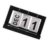 Maxbell 2pcs Practical Wooden Flip Chart Perpetual Calendar DIY Desktop Calendar