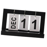 Maxbell 2pcs Practical Wooden Flip Chart Perpetual Calendar DIY Desktop Calendar