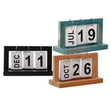 Maxbell 2pcs Practical Wooden Flip Chart Perpetual Calendar DIY Desktop Calendar