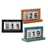 Maxbell 2pcs Practical Wooden Flip Chart Perpetual Calendar DIY Desktop Calendar