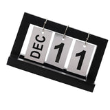 Maxbell 2pcs Practical Wooden Flip Chart Perpetual Calendar DIY Desktop Calendar