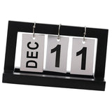 Maxbell 2pcs Practical Wooden Flip Chart Perpetual Calendar DIY Desktop Calendar