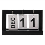 Maxbell 2pcs Practical Wooden Flip Chart Perpetual Calendar DIY Desktop Calendar