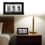 Maxbell 2pcs Practical Wooden Flip Chart Perpetual Calendar DIY Desktop Calendar