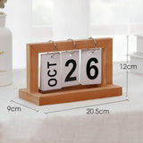 Maxbell 2pcs Practical Wooden Flip Chart Perpetual Calendar DIY Desktop Calendar