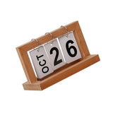 Maxbell 2pcs Practical Wooden Flip Chart Perpetual Calendar DIY Desktop Calendar