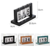 Maxbell 2pcs Practical Wooden Flip Chart Perpetual Calendar DIY Desktop Calendar