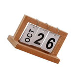 Maxbell 2pcs Practical Wooden Flip Chart Perpetual Calendar DIY Desktop Calendar