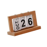 Maxbell 2pcs Practical Wooden Flip Chart Perpetual Calendar DIY Desktop Calendar