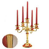 Maxbell 2pcs Twisted Spiral Christmas Taper Wax Candle Candlelight Dinner Decor Red