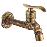 Maxbell Wall Mounted Dragon Carved Brass Single Cold Water Faucet Sink Tap 1/2'' D