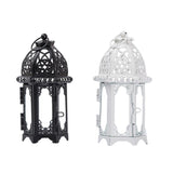 Maxbell 2 Piece Glass Tealight Candle Holder Wrought Iron Lantern Home Wedding Decor