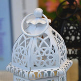 Maxbell 2 Piece Glass Tealight Candle Holder Wrought Iron Lantern Home Wedding Decor