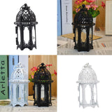 Maxbell 2 Piece Glass Tealight Candle Holder Wrought Iron Lantern Home Wedding Decor
