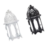 Maxbell 2 Piece Glass Tealight Candle Holder Wrought Iron Lantern Home Wedding Decor