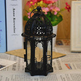 Maxbell 2 Piece Glass Tealight Candle Holder Wrought Iron Lantern Home Wedding Decor