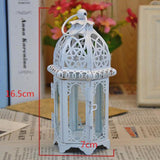 Maxbell 2x Glass Tealight Candle Holder Wrought Iron Lantern Wedding Decorations
