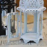 Maxbell 2x Glass Tealight Candle Holder Wrought Iron Lantern Wedding Decorations
