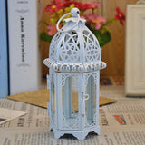 Maxbell 2x Glass Tealight Candle Holder Wrought Iron Lantern Wedding Decorations