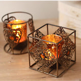 Maxbell Vintage Wrought Iron Tea Light Candle Holder for Wedding Christmas Decor A