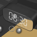 Digital LED Snooze Alarm Clock with Bluetooth Speaker TF/AUX/Usb Port Black