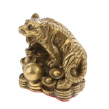 Pure Brass Chinese Twelve Zodiac Animal Figurine Ornament Luck Charm Tiger