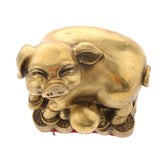 Pure Brass Chinese Twelve Zodiac Animal Figurine Ornament Luck Charm Pig