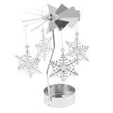 Maxbell 2pcs Christmas Rotating Candle Tea Light Holder Candlestick Snowflake/Tree