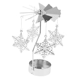Maxbell 2pcs Christmas Rotating Candle Tea Light Holder Candlestick Snowflake/Tree