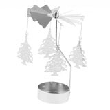 Maxbell 2pcs Christmas Rotating Candle Tea Light Holder Candlestick Snowflake/Tree