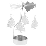 Maxbell 2pcs Christmas Rotating Candle Tea Light Holder Candlestick Snowflake/Tree