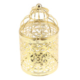 Maxbell 2pcs Electroplated Metal Birdcage Shape Tea Light Candle Holder Home Decor