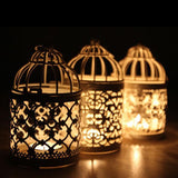 Maxbell 2pcs Electroplated Metal Birdcage Shape Tea Light Candle Holder