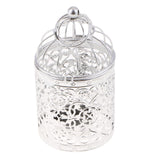 Maxbell 2pcs Electroplated Metal Birdcage Shape Tea Light Candle Holder