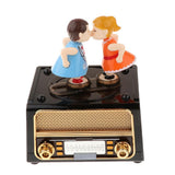 Maxbell Maxbell Romantic Couple Retro Radio Model Mechanical Music Box Gift Choosing, 13x12x16cm/5.12x 4.72 x 6.30inch