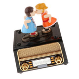 Maxbell Maxbell Romantic Couple Retro Radio Model Mechanical Music Box Gift Choosing, 13x12x16cm/5.12x 4.72 x 6.30inch