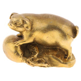 Maxbell Maxbell Solid Brass Chinese Zodiac Animal Figurine Ornament Lucky Statue Pig