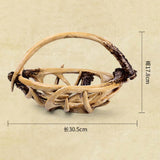 Maxbell Maxbell Hand Woven Grass Woven Storage Basket Food Fruits Snack Candies Biscuits Holder Container, Handed Shop Tote Bag Bin Hamper