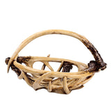 Maxbell Maxbell Hand Woven Grass Woven Storage Basket Food Fruits Snack Candies Biscuits Holder Container, Handed Shop Tote Bag Bin Hamper
