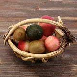 Maxbell Maxbell Hand Woven Grass Woven Storage Basket Food Fruits Snack Candies Biscuits Holder Container, Handed Shop Tote Bag Bin Hamper