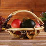 Maxbell Maxbell Hand Woven Grass Woven Storage Basket Food Fruits Snack Candies Biscuits Holder Container, Handed Shop Tote Bag Bin Hamper