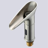 Maxbell Maxbell LED Light Deck Mounted Brushed Nickel Sense Faucet Bathroom Basin Cold Hot Mixer Tap