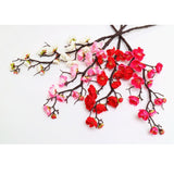 1Pc Artificial Plum blossom Flower Bouquet Wedding Home Decor Light Pink