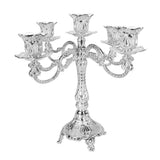 Maxbell 5xVintage Candle Holder Candlestick CandelabraTop Stand Silver - 5 Head