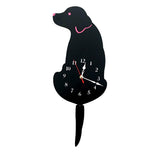 Maxbell Maxbell Lovely Creative Acrylic Cartoon Tail Wagging Labrador Dog Acrylic Wall Clock Black